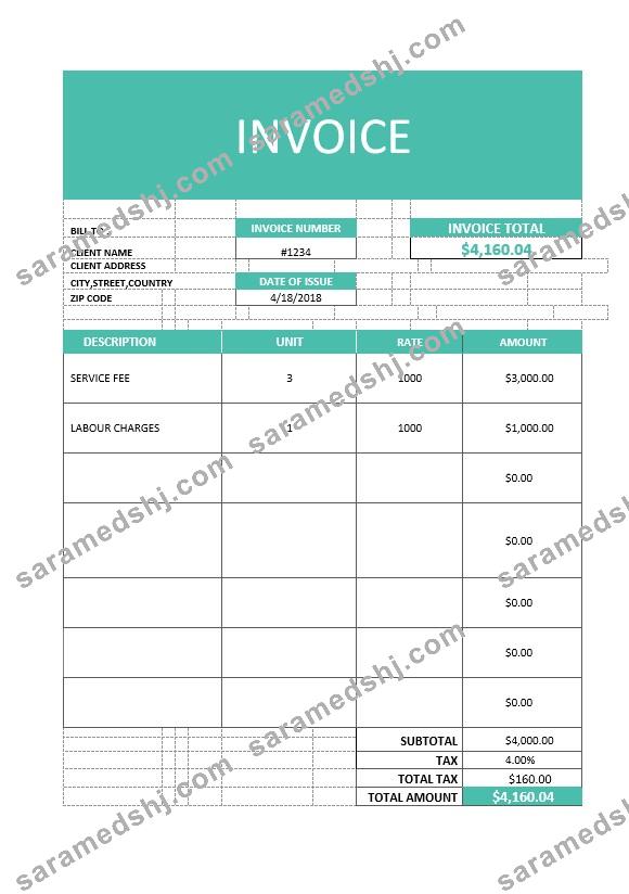 Business Service Invoice Template